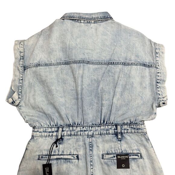 Blank NYC Light Wash Denim Short Sleeve Romper LARGE NWT - Picture 11 of 16